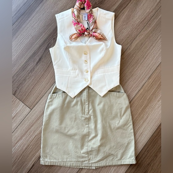 Petite Sophisticate Dresses & Skirts - Vintage Petite Sophisticate Khaki Tan Mini High Waisted Skirt